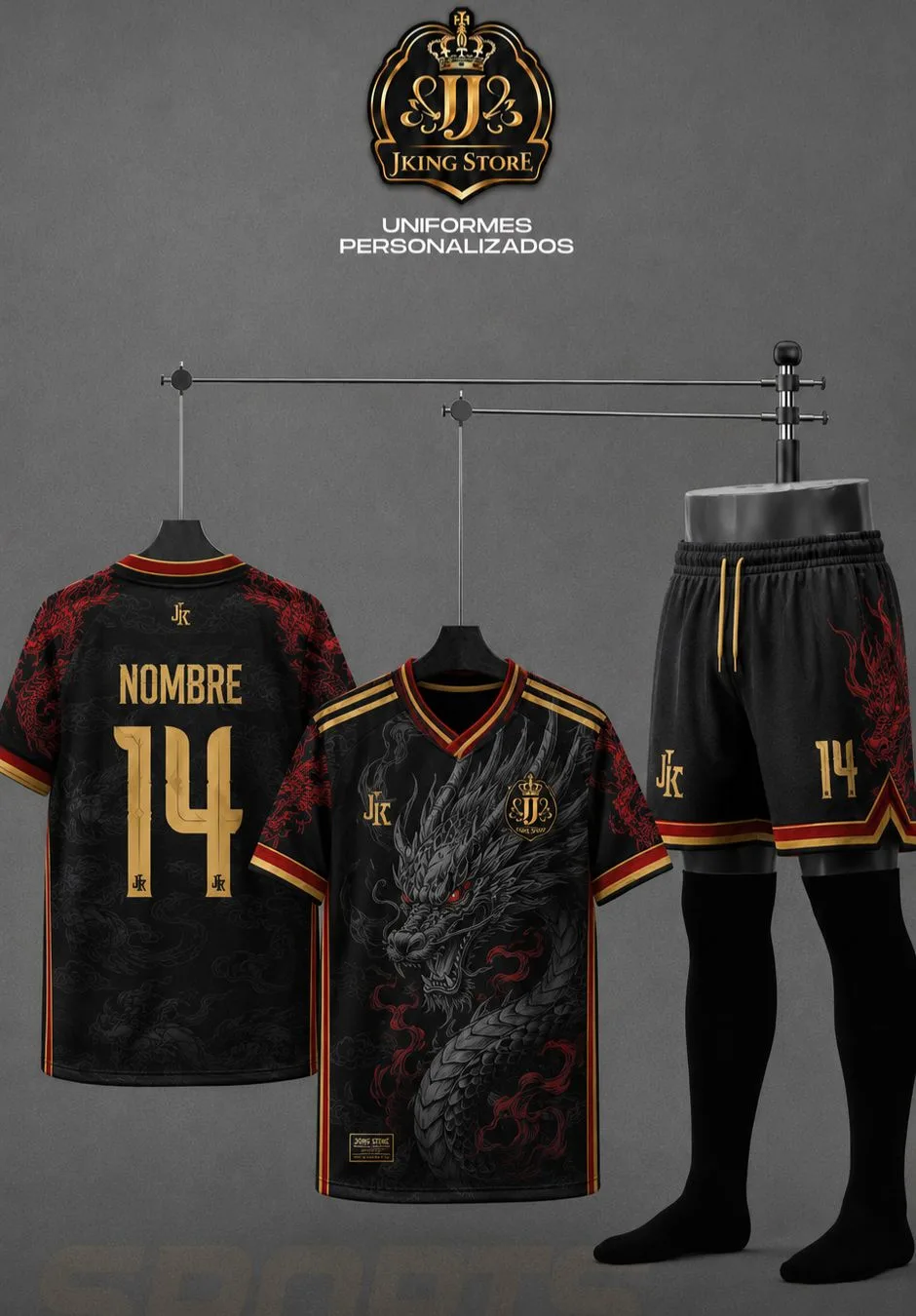Uniforme Deportivo Personalizado Dragón Negro Premium